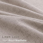 Brownish Grey Linen Curtains for Living Room 80 Inch Length Back Tab Light - Image 4