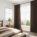 Chocolate Linen Blend Light Filtering Back Tab Curtains 96 Inches Long - Image 8