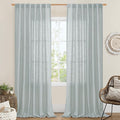 Sheer Linen Curtains 96 inches Long 2 Panels Set by LAMIT