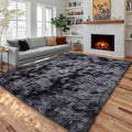 Area Rugs 9x12 Living Room, Large Dark Grey Shag Rugs by PAGISOFE