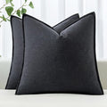 MIULEE Decorative Linen Pillow Covers 20x20 Inch Dark Gray | Boho Farmhouse​ by MIULEE