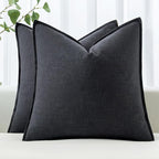 MIULEE Decorative Linen Pillow Covers 20x20 Inch Dark Gray | Boho Farmhouse​ by MIULEE