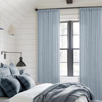 Light Blue Linen Curtains 102 Inches Long - Image 7
