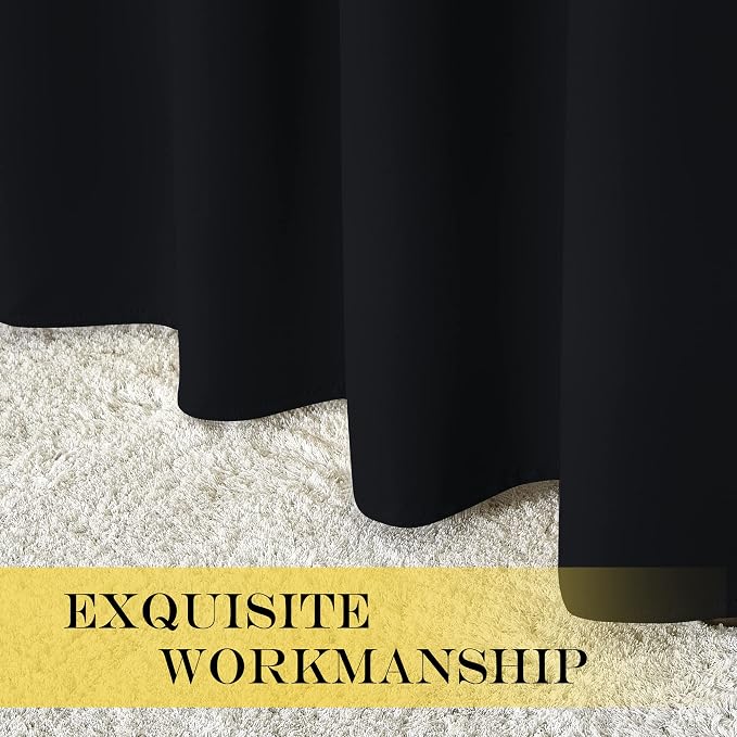 NICETOWN Blackout Black Curtain & Drape 90 inches Long - Image 6
