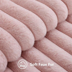 decorUhome Fall Faux Fur Throw Pillow Covers 20x20 Set of 2 Pink | Decorative - Image 2