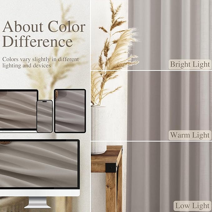 Stone Grey Linen Curtains 96 Inches Long - Image 3