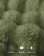 Ultra Soft Cozy Faux Fur Throw Blanket, Fuzzy Plush Thick Bubble Blanket - Image 5