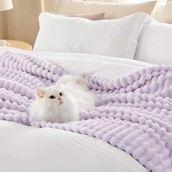 Bedsure Soft Throw Blanket for Couch Decor Gifts Lavender Fog 50"x60" | - Image 7