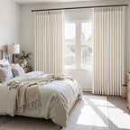Topfinel 96 Inches Long Pinch Pleated Semi Sheer Curtains, Ivory Beige Linen - Image 2