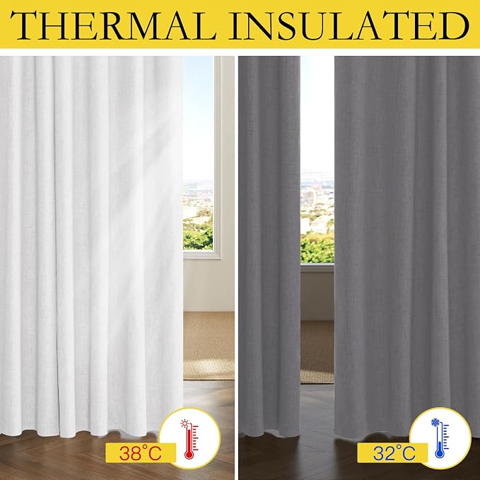 NICETOWN Linen 100% Blackout Nursery Curtains, Thermal Insulated & Noise - Image 5