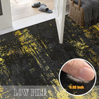 Area Rug Living Room: 3x5 Modern Washable Soft Carpet Black Gold | - Image 5