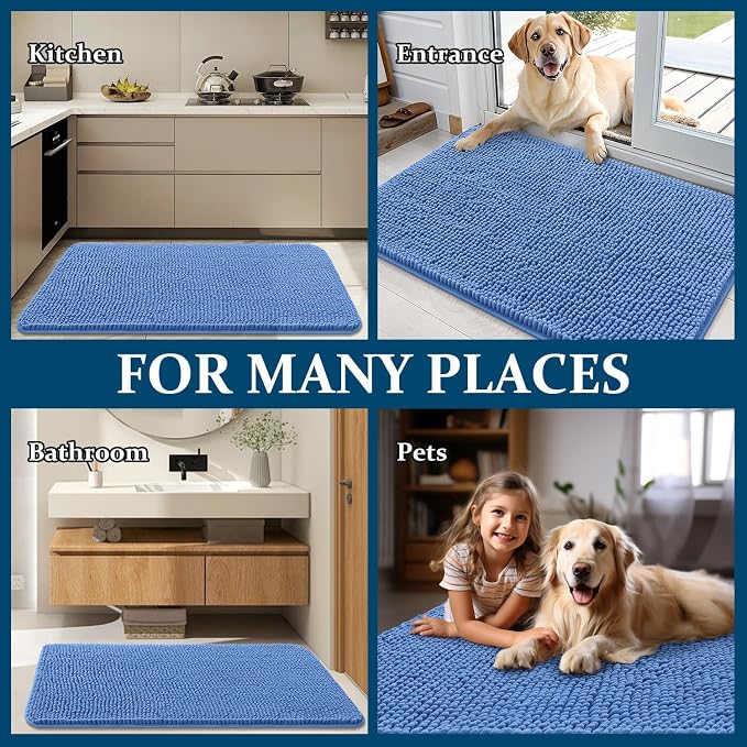 OLANLY Dog Door Mat for Muddy Paws 70x32, Super Absorbent Chenille Mud Mat | - Image 8