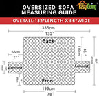 Easy-Going Reversible Couch Cover, 3 Cushion Sofa, Camel/Ivory | Machine - Image 5