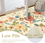 DUKINO 2.6x8 Hallway Runner Rug, Washable Runner Rug Non Slip, Floral Indoor Rug - Image 7
