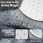 4x6 Tie-Dyed Blue and Grey Fluffy Soft Area Rug Non-Slip - Image 4