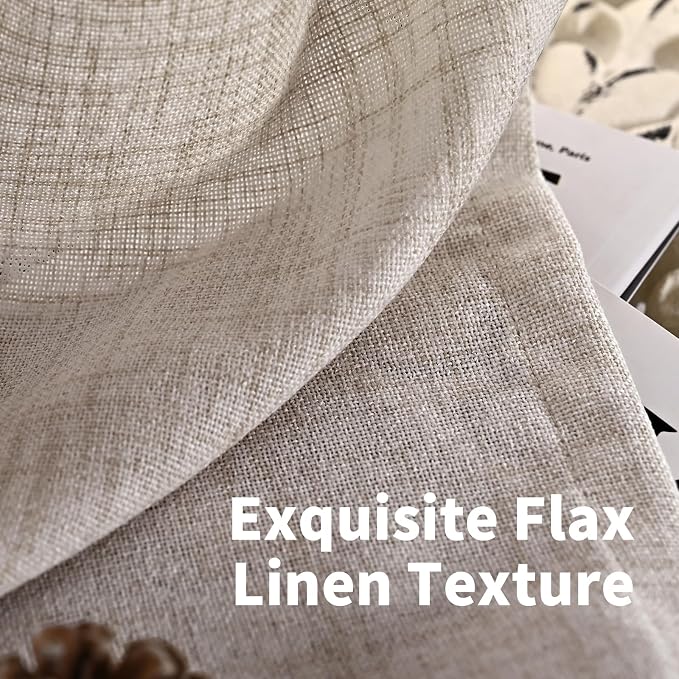 YoungsTex Linen Curtains 52 x 98 Inch 2 Panels, Filtering Drapes Grommet | - Image 4