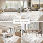 Beige Grey Washable Rugs 6x9 Area Rugs - Image 5