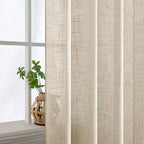 MIULEE Beige Linen Curtains 52x90 Inch 2 Panels - Image 5