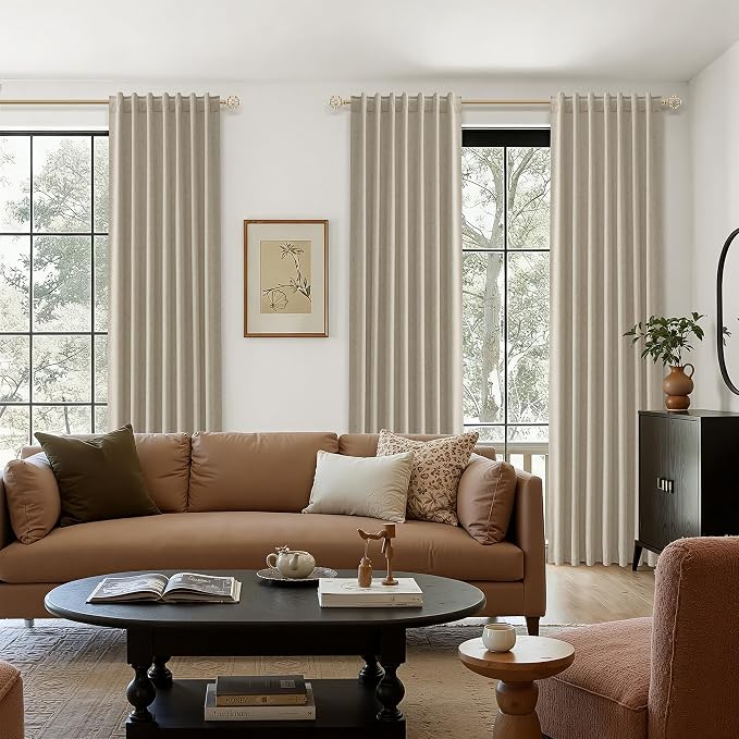 100% Blackout Linen Curtains for Bedroom 90 inches Long, Thermal Insulated Room - Image 8