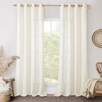Linen Curtains 102 Inches Long for Living Room, Bronze Grommet Linen Textured by LAMIT