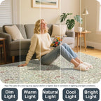 Vintage Light Green Living Room Rug, 9x12 Washable Area Rugs - Image 5