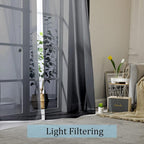 Black Sheer Curtains 144 inch Extra Long, Elegant and Airy Drapes Translucent - Image 4