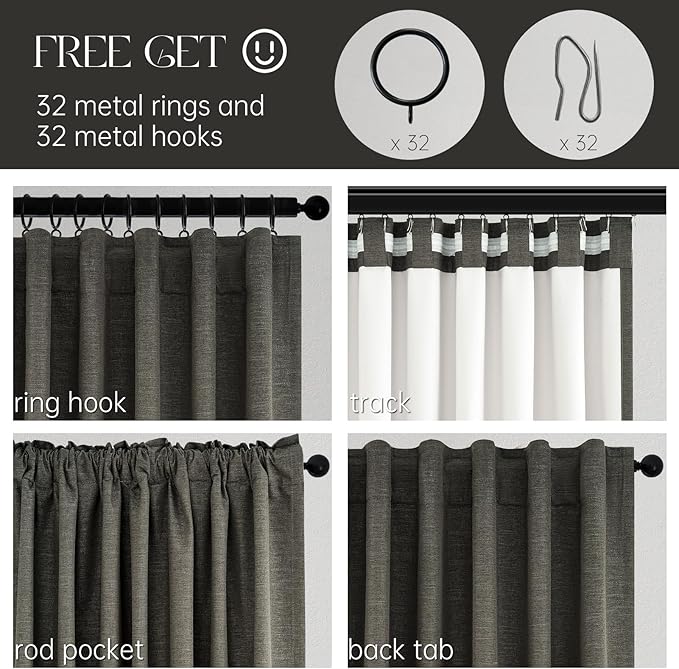 94 Inch Long Gray Blackout Curtains - Image 5