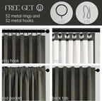 Topfinel Extra Long Grey Linen Blackout Curtains 120 inches Long Thermal - Image 4