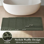 RESARE Waffle Bath Mat for Bathroom, Non Slip Bathroom Rugs 18"x30" Green | - Image 5