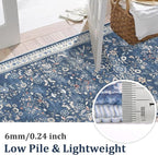 Yamaziot 2x12 Washable Hallway Runner Rug Non Slip Floral Carpet, Stain - Image 3