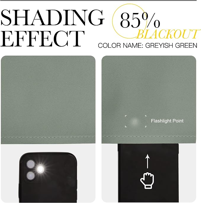NICETOWN Sage Green Blackout Curtains 86" Long - Image 5