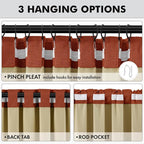 MIULEE Fall 100% Blackout Linen Curtains 42 x 96 Inch Burnt Orange 2 Panels | - Image 5