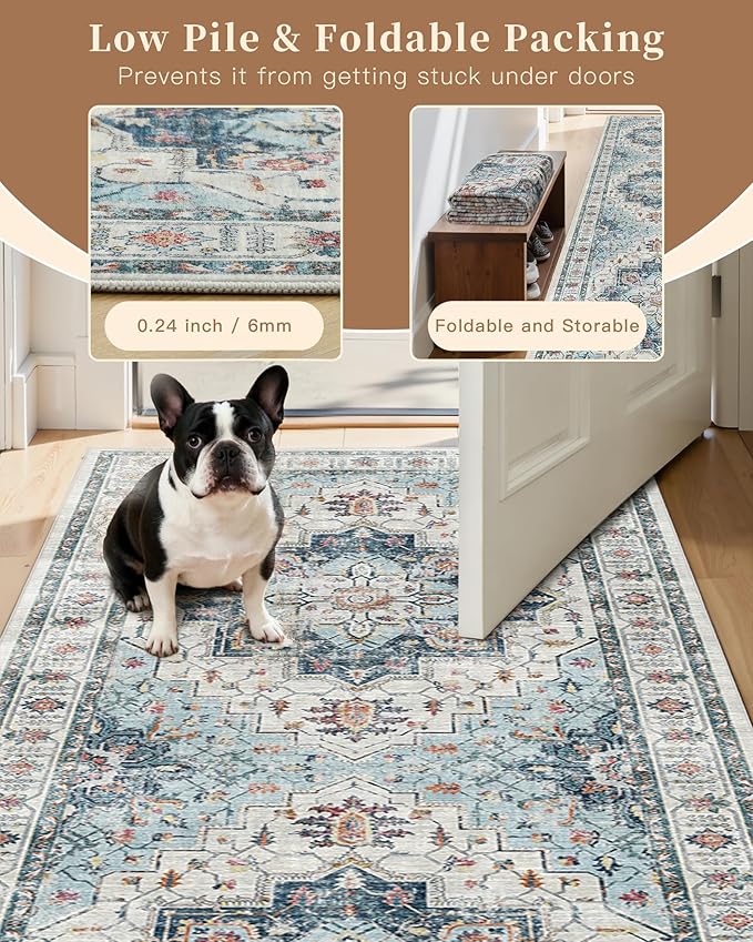 Madane 4x8 Wide Hallway Runner Rug Washable - Image 6