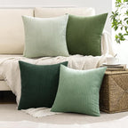 MIULEE Soft Corduroy Decorative Throw Pillow Covers Forest Green 20x20 | Set of - Image 3