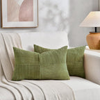 Fancy Homi 2 Packs Moss Green Lumbar Decorative Throw Pillow Covers 14x22 Inch - Image 5
