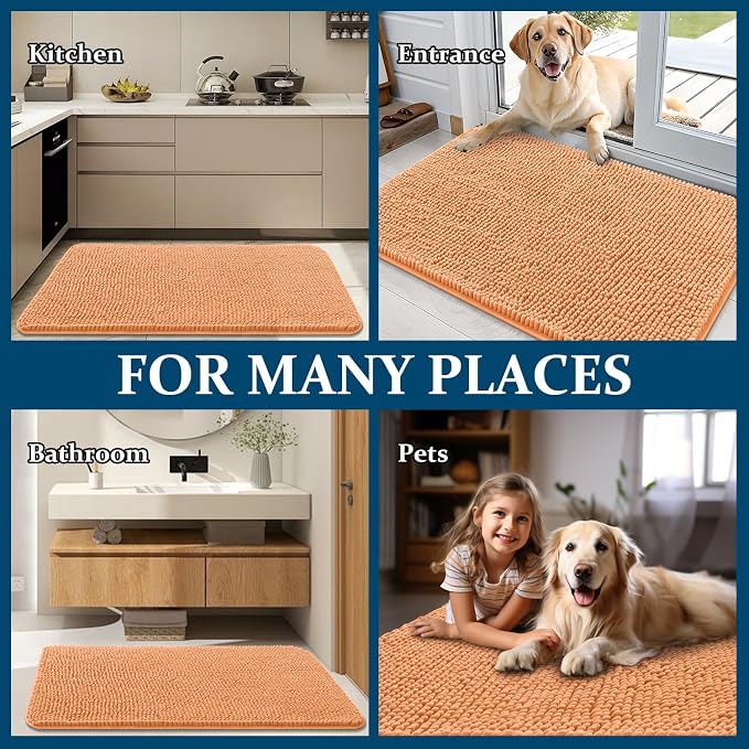 OLANLY Dog Door Mat for Muddy Paws 47x24, Super Absorbent Chenille Mud Mat | - Image 8