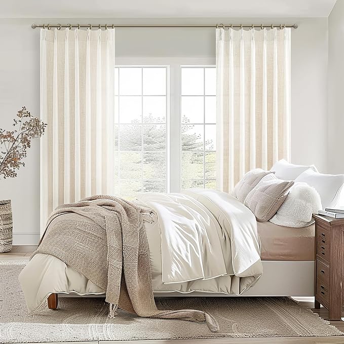 Pinch Pleat Cream Beige 72 Inch Curtains - Image 6