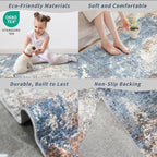 3x7 Kitchen Runner Rug – Washable Non-Slip Modern Abstract Neutral Carpet - Image 3