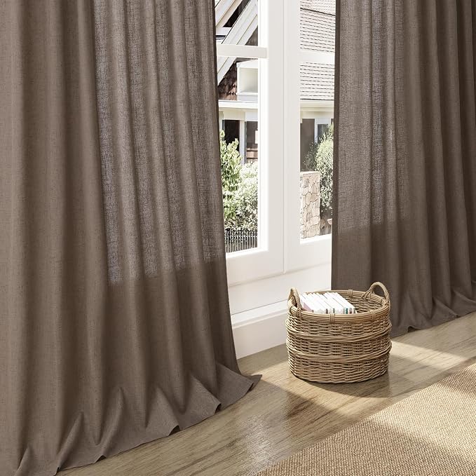 Light Brown Linen Curtains 84 Inches Long - Image 6