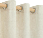 YoungsTex Beige Linen Kitchen Window Curtains, Short Light Filtering Drapes - Image 7