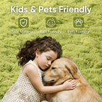 8x10 Extra Large Green Fluffy Area Rug Non-Slip - Image 7