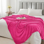 BEDELITE Fleece Blanket Soft Plush Twin Size Blanket Hot Pink 60"x80" | Ultra - Image 3