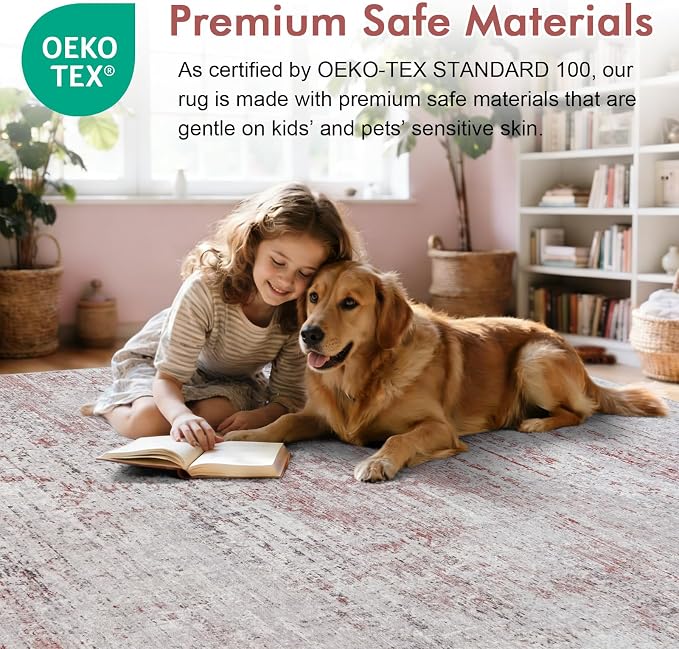 4x6 Ft Area Rugs for Living Room, Soft Non-Slip Washable Rugs Modern Abstract - Image 5