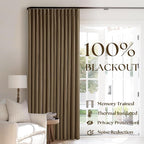 Dutch Cocoa Pleated Linen Blackout Curtains 102 Inches Long - Image 3