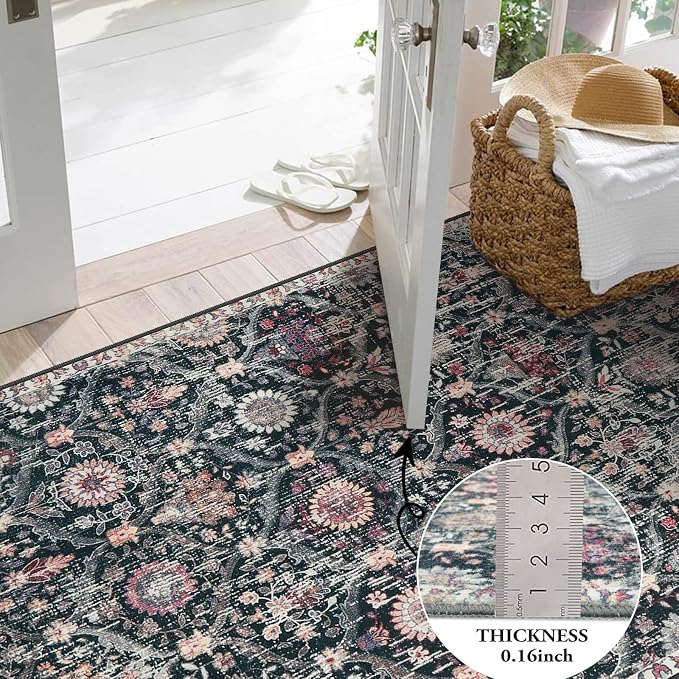 Lahome Moroccan Washable Round Area Rug, Soft Round Rugs 6ft Ultra-Thin | - Image 3