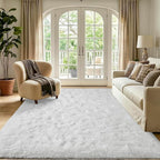 Noahas 4'x5'3'' White Fluffy Soft Area Rug Non-Slip - Image 2