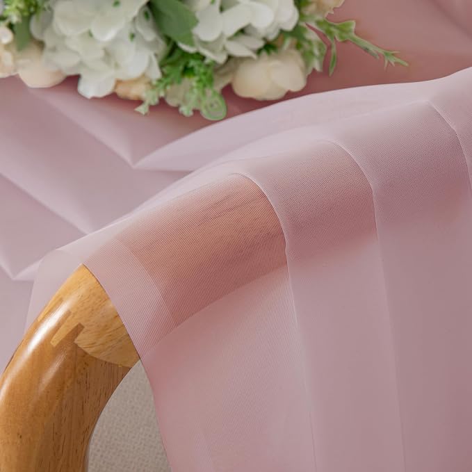 Blush Pink Sheer Curtains 72 Inches Long 2 Panels - Image 5