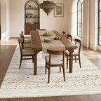 cotiled 10x12 Area Rugs Washable Boho Living Room Rug Brown/Cream | Stain - Image 7