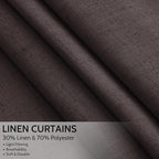 Cocoa Coffee Linen Curtains 72 Inch Long - Image 2