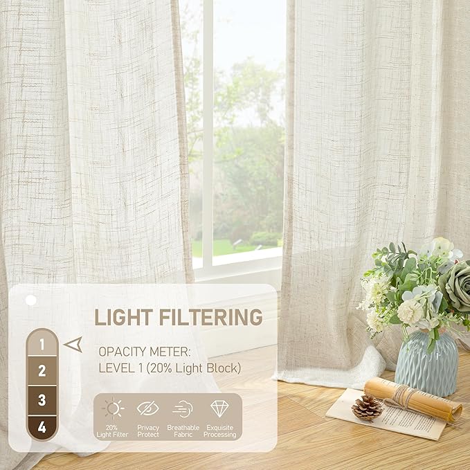 Short Kitchen Linen Curtains 30 Inch Length - Image 4